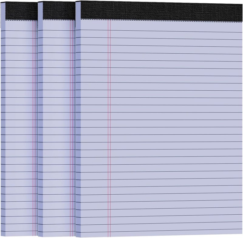 Ciphyfee 3pcsLegal Pads 8.5 x 11, Notepads 8.5 x 11 Inch, Purple Note Pads Clear Print Writing Pads of Paper, Memo Pads , Perforate Legal Notepads Paper , Wide Ruled Lined with Sturdy Back,30 Sheets/Pack - Image 1